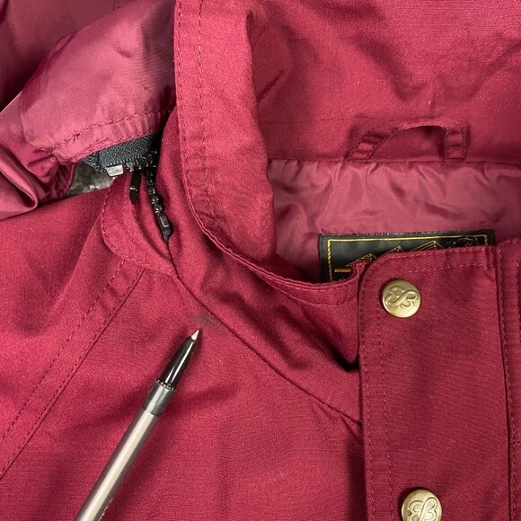Vintage Eddie Bauer Mountain Parka Utility Jacket Men's Medium Burgundy Red - Picture 3 of 10